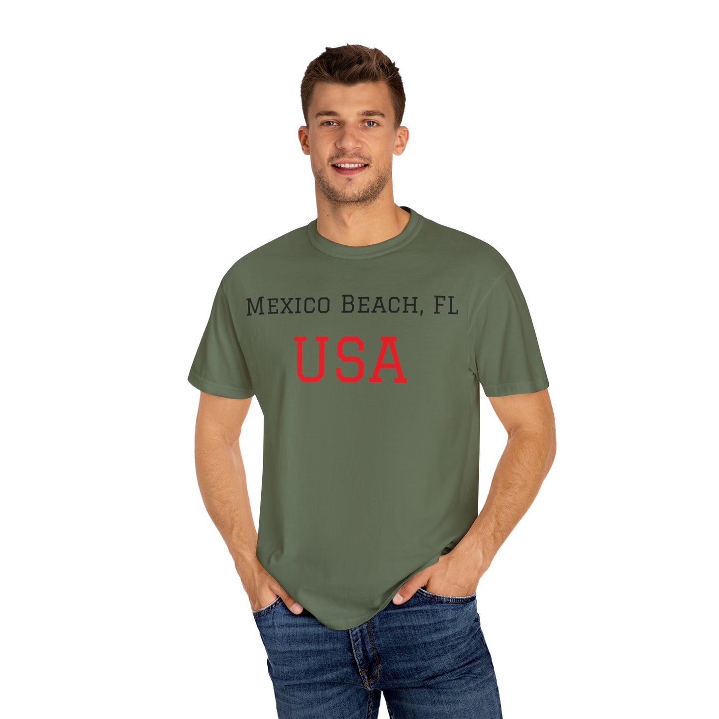 Mexico Beach USA Unisex Garment-Dyed T-Shirt
