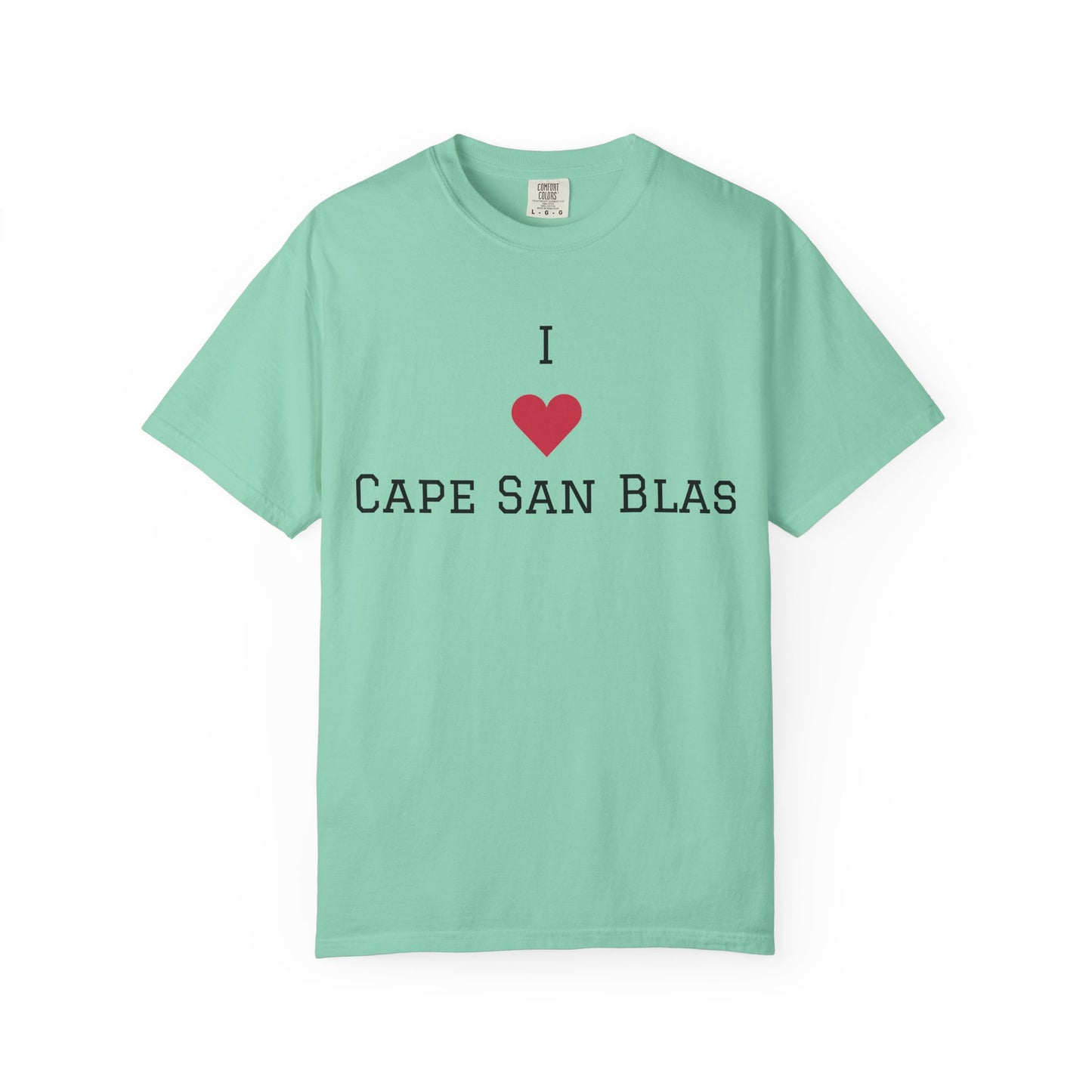I ❤️ Cape San Blas Unisex Garment-Dyed T-Shirt - Perfect Beach Vacation Wear