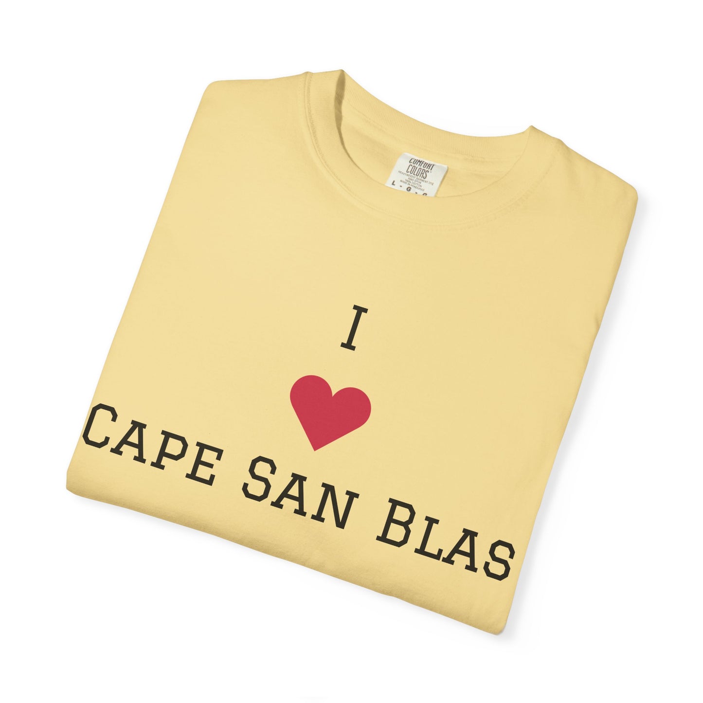 I ❤️ Cape San Blas Unisex Garment-Dyed T-Shirt - Perfect Beach Vacation Wear