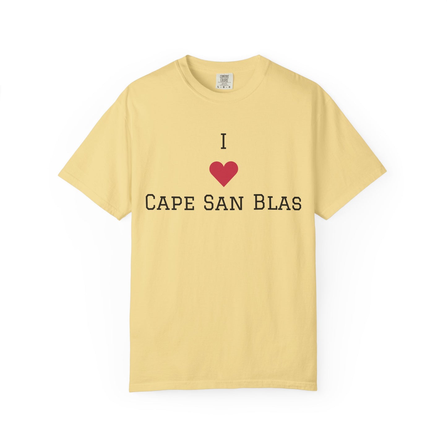 I ❤️ Cape San Blas Unisex Garment-Dyed T-Shirt - Perfect Beach Vacation Wear