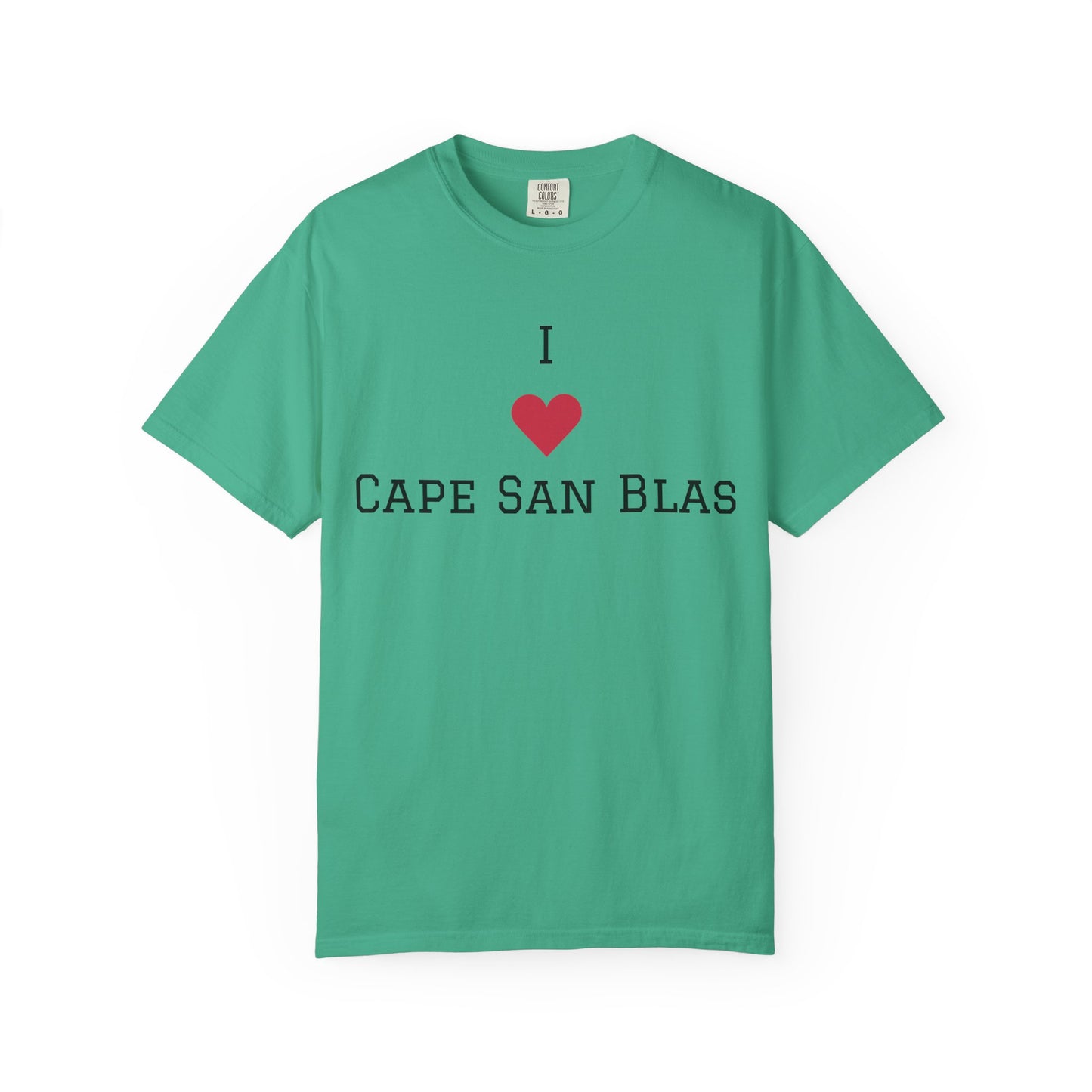 I ❤️ Cape San Blas Unisex Garment-Dyed T-Shirt - Perfect Beach Vacation Wear