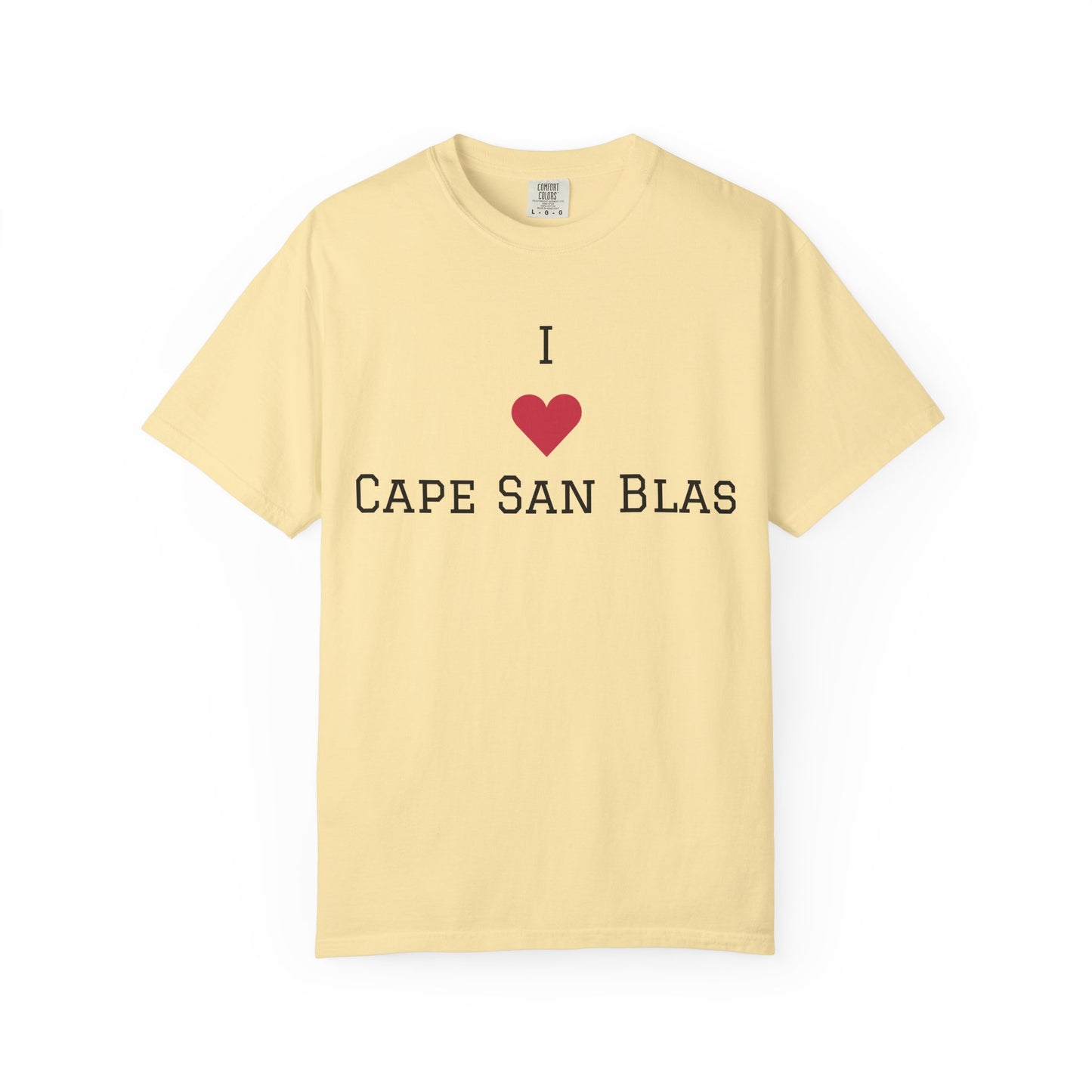 I ❤️ Cape San Blas Unisex Garment-Dyed T-Shirt - Perfect Beach Vacation Wear