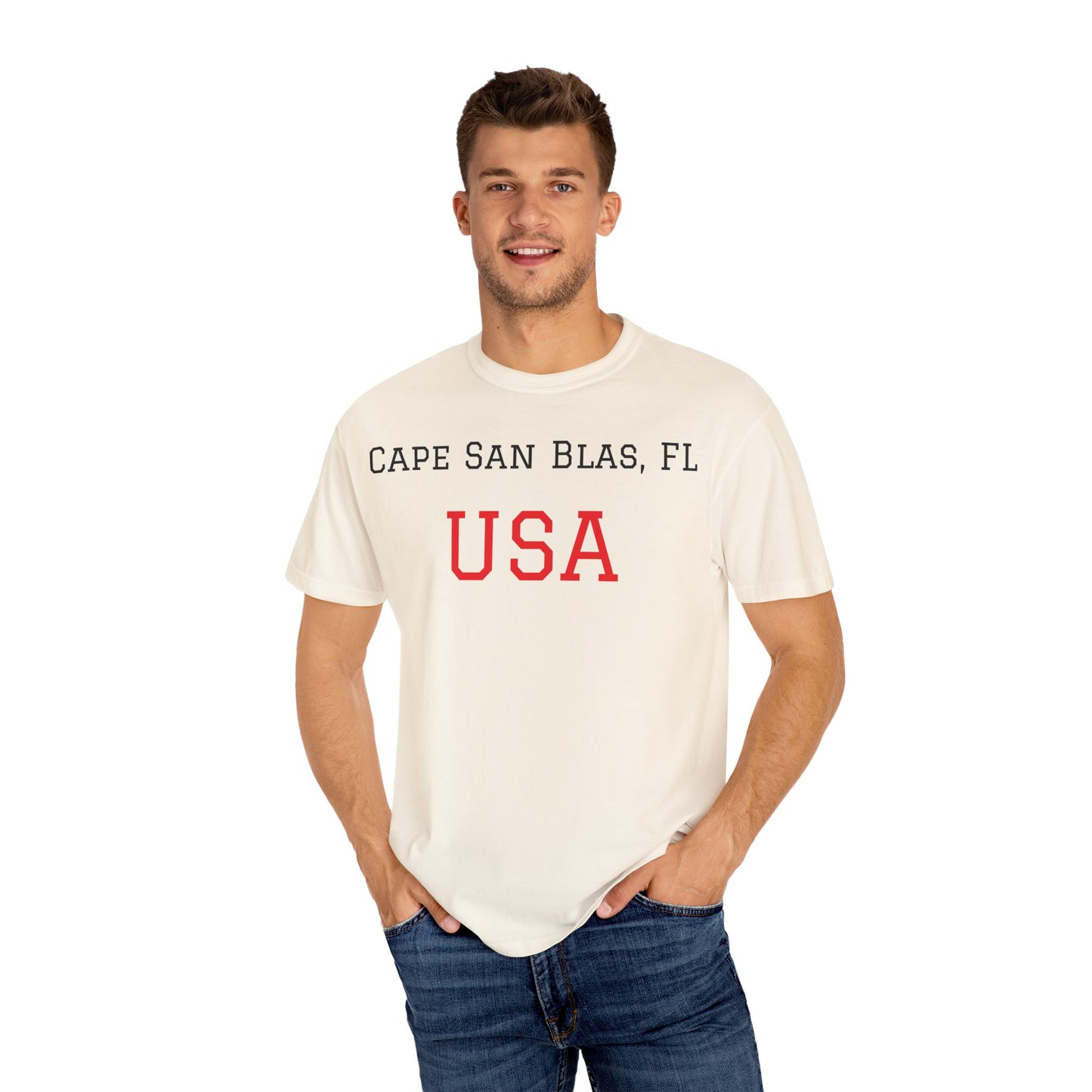 Cape San Blas, FL USA Unisex Garment-Dyed T-Shirt