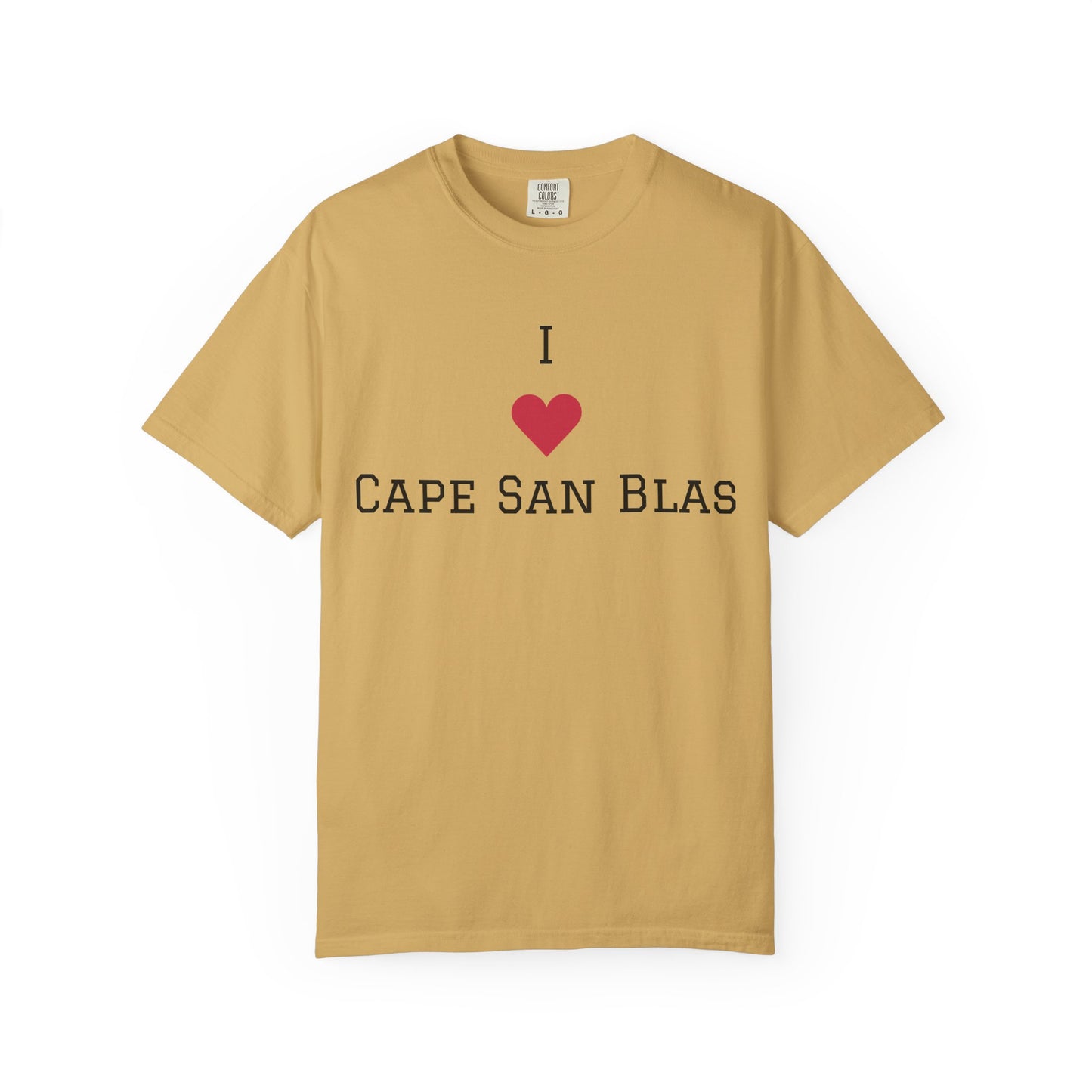 I ❤️ Cape San Blas Unisex Garment-Dyed T-Shirt - Perfect Beach Vacation Wear