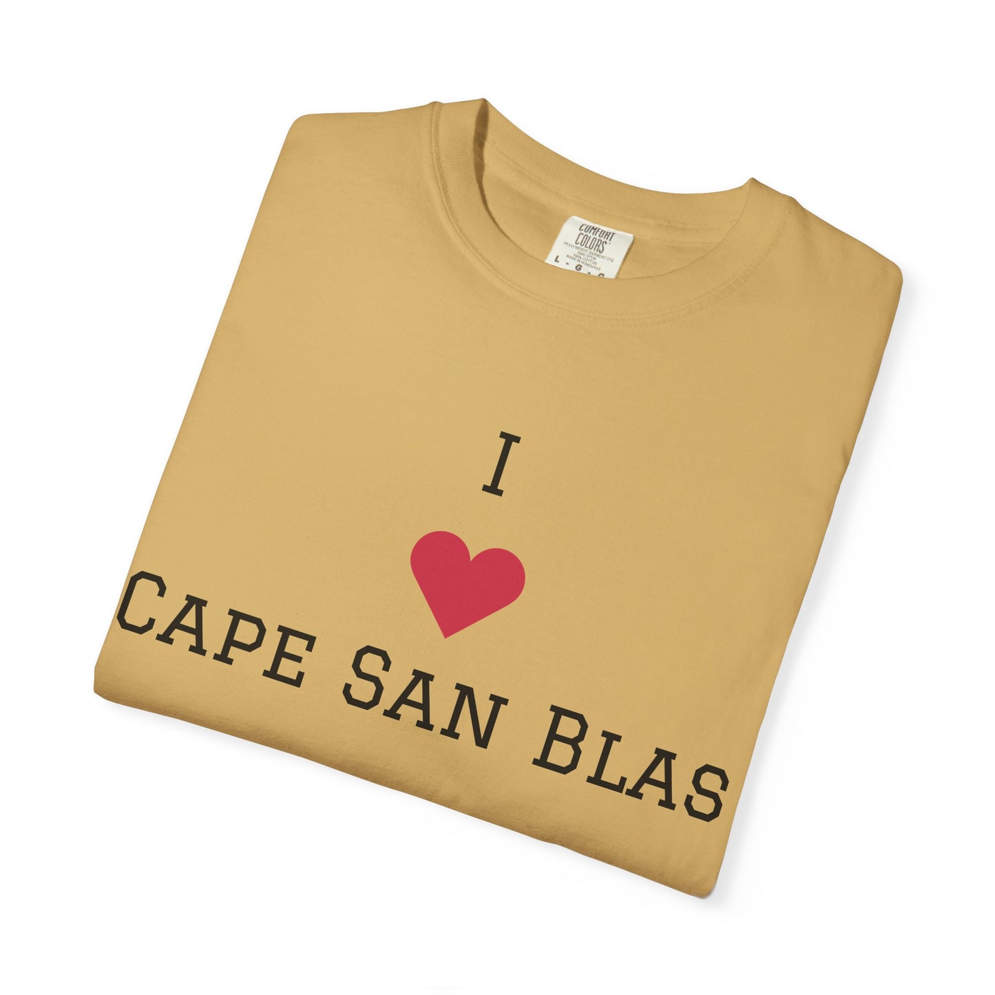 I ❤️ Cape San Blas Unisex Garment-Dyed T-Shirt - Perfect Beach Vacation Wear