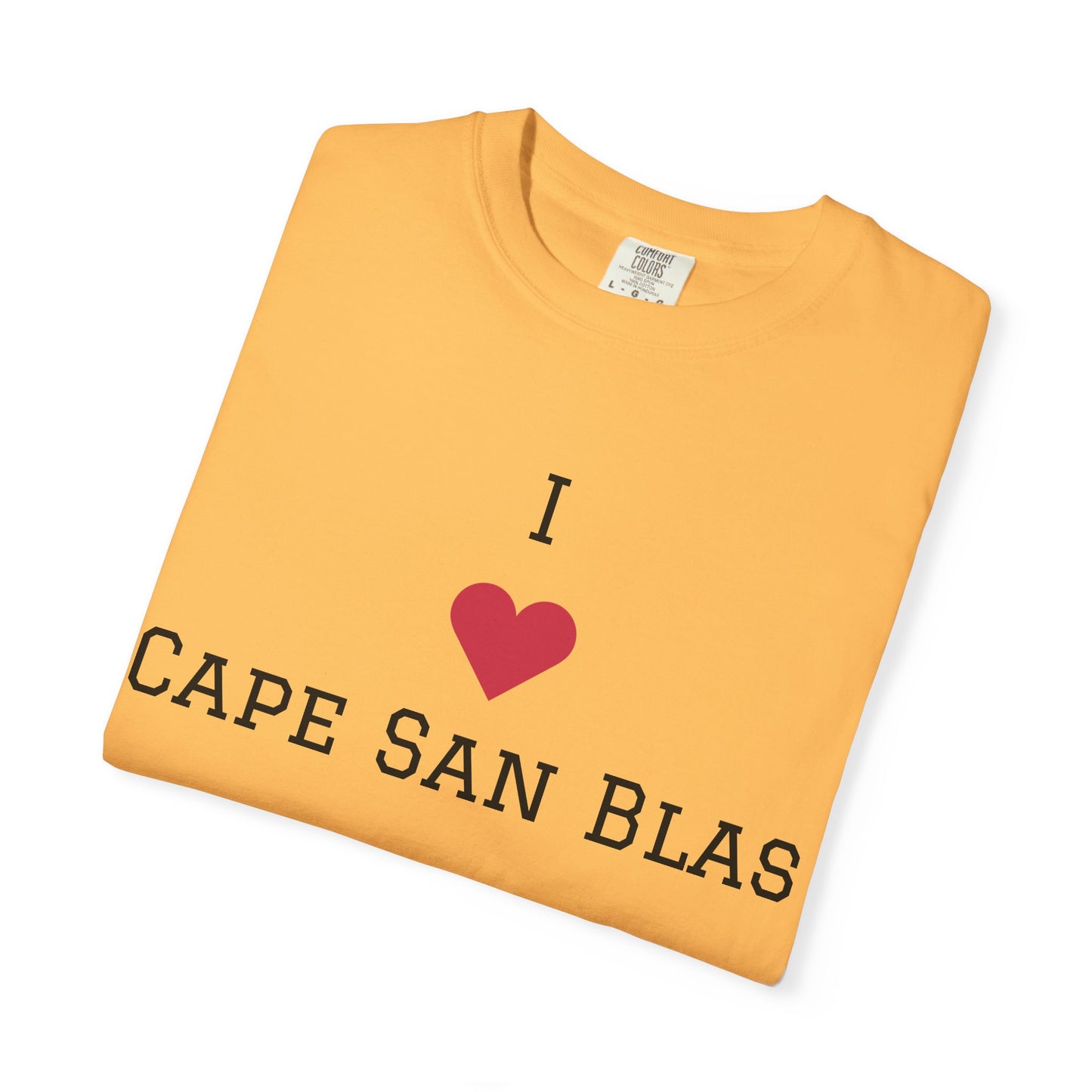 I ❤️ Cape San Blas Unisex Garment-Dyed T-Shirt - Perfect Beach Vacation Wear