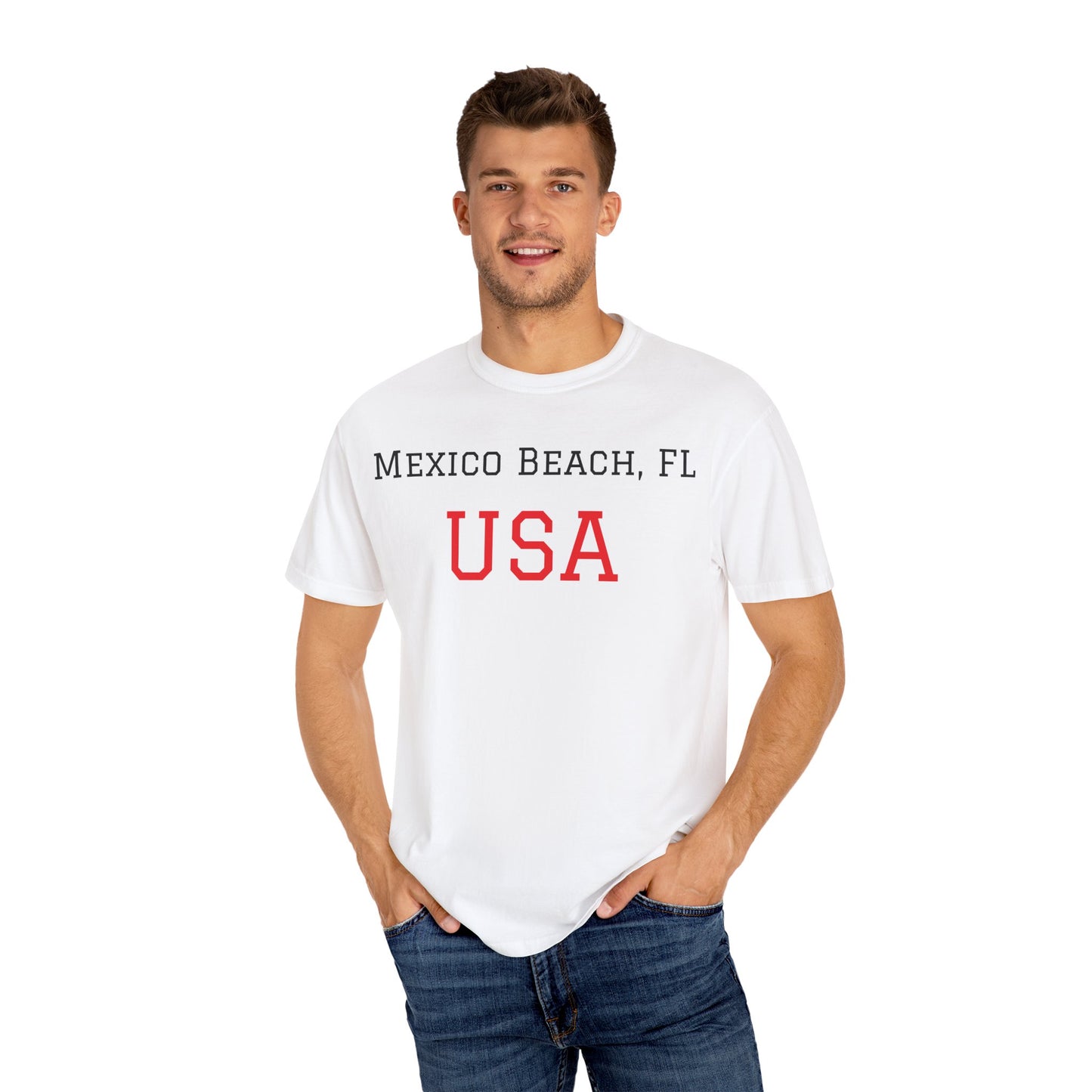 Mexico Beach USA Unisex Garment-Dyed T-Shirt