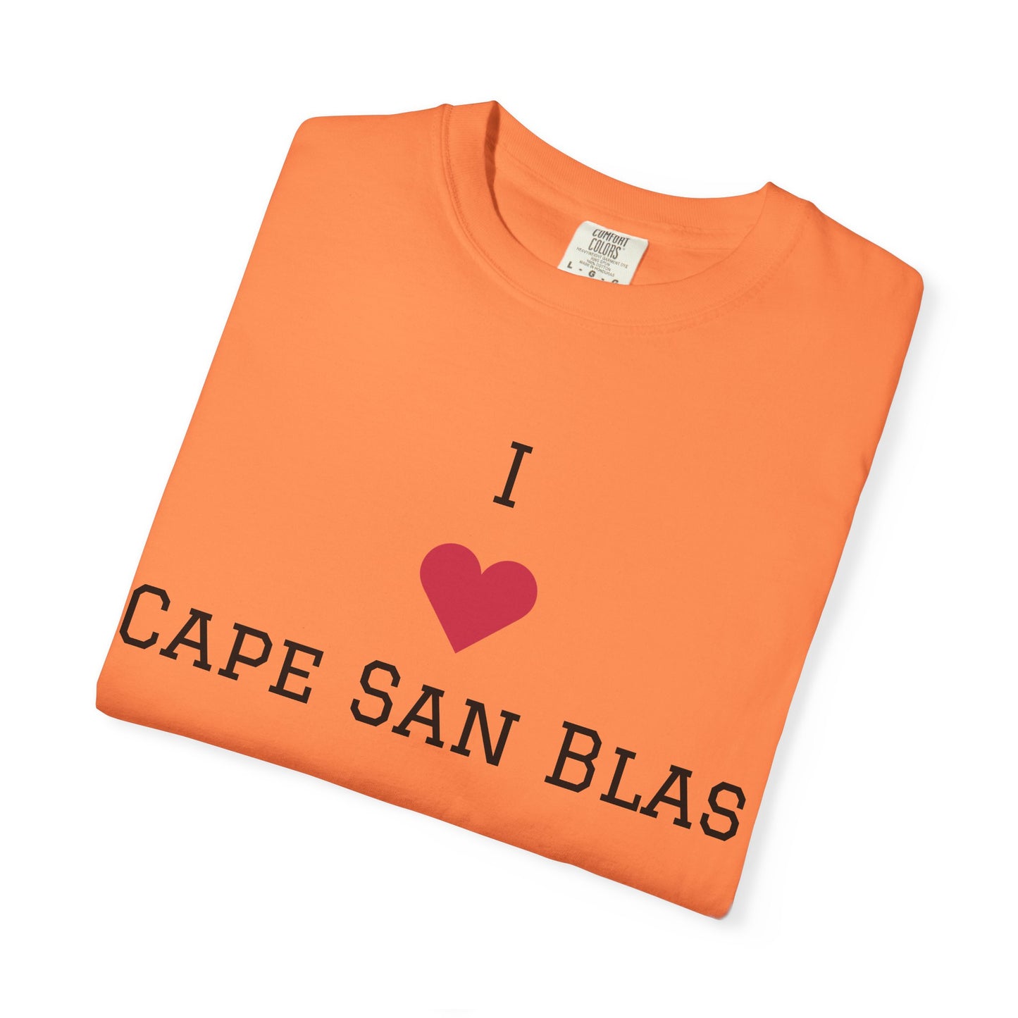 I ❤️ Cape San Blas Unisex Garment-Dyed T-Shirt - Perfect Beach Vacation Wear